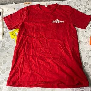 Canvas Small Suburban Lawn and Garden Short Sleeve Red T Shirt